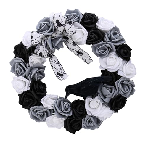 Halloween Türkranz Mit Weißen Und Schwarzen Roskrähnen Dekorative Kränze Vorne Für Die Innendekoration Freien Halloween Schwarz Weißer Roskrähs Vorne Gothic Girlanden Halloween Türkranz Mit Weißen Und Schwarzen Roskrähnen Dekorative Kränze Vorne Für Die Innendekoration Freien Halloween Schwarz Weißer Roskrähs Vorne Gothic Girlanden von SueaLe