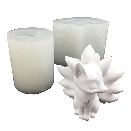 Neun Schwanzfüchse Silikonformen Epoxidharz Schimmelpilze Tisch Ornament Werkzeug Zur Herstellung Von Kerzenheizendekoration Gips Bastelkuchen Dekoration von SueaLe