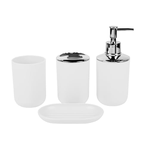 Plastik Badezimmerarbeitsplatte Organisatoren 4PCS Set Umfassen Zahnbürstenbecher Seifenspender Tablett Für Platzsparende Dekore Raumsparende Badezimmertheke Organisatoren Plastik Badezimmerarbeitsplatte Organisatoren 4PCS Set Umfassen Zahnbürstenbecher Seifenspender Tablett Für Platzsparende Dekore Raumsparende Badezimmertheke Organisatoren von SueaLe