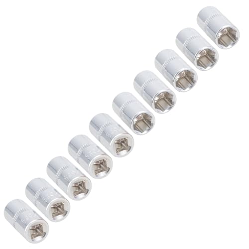 Professioneller Kurzer Sockelschlüssel Schränner Zubehör 1/4 Zoll Laufwerke 6 Punkte Metrik Größe 4 Mm Bis 14 Mm Für Home & Auto Reparatur Silvery Socket Wech von SueaLe