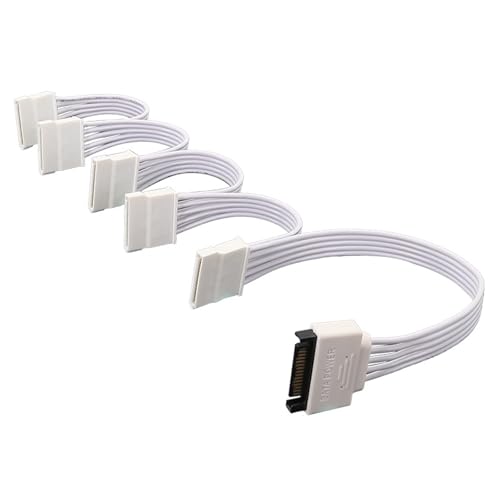 SueaLe 15pin Satas Männlich Bis 5 Weibliche Power Splitterkabel Zur Optimierung Von HDDs Und Opticals Drive Verwendung von SueaLe