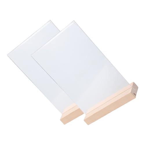 SueaLe 2pcs Clear Acrylposter Displayständer Mit Holzbasis Vertikaler Schilderhalter Theken Acryl Für Cafe Bakery Für Hochzeitsrestaurants Display SueaLe 2pcs Clear Acrylposter Displayständer Mit Holzbasis Vertikaler Schilderhalter Theken Acryl Für Cafe Bakery Für Hochzeitsrestaurants Display von SueaLe
