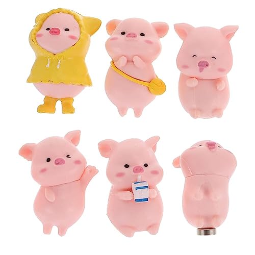 SueaLe 6 Cartoon Schwein Kühlschrankmagnet Aufkleber Niedliche Lustige Kühlschrankmagnete Kinderspielzeug Baby Küche Cartoon Schwein Kühlschrankmagnet von SueaLe