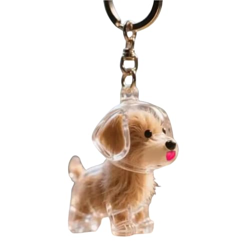 SueaLe Pet Hair Memorial Keepakes Keychain Hundeform Figur Fell Kollektor Box Klares Hangsack Charme Zubehör Geschenk Klares Haustier Haare Keychain von SueaLe