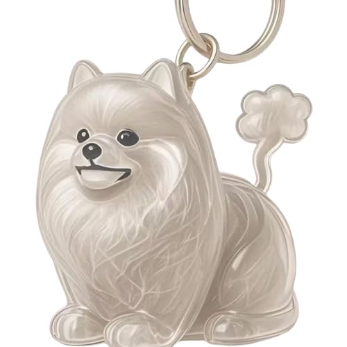 SueaLe Pet Hair Memorial Keepakes Keychain Hundeform Figur Fell Kollektor Box Klares Hangsack Charme Zubehör Geschenk Klares Haustier Haare Keychain von SueaLe