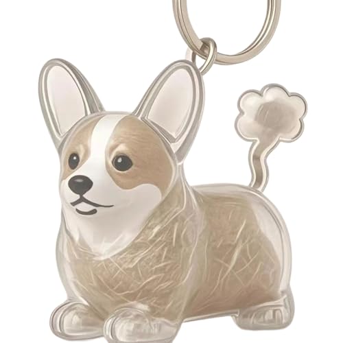SueaLe Pet Hair Memorial Keepakes Keychain Hundeform Figur Fell Kollektor Box Klares Hangsack Charme Zubehör Geschenk Klares Haustier Haare Keychain von SueaLe