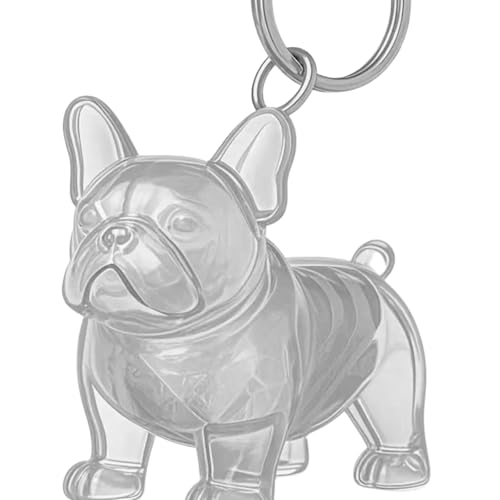 SueaLe Pet Hair Memorial Keepakes Keychain Hundeform Figur Fell Kollektor Box Klares Hangsack Charme Zubehör Geschenk Klares Haustier Haare Keychain von SueaLe
