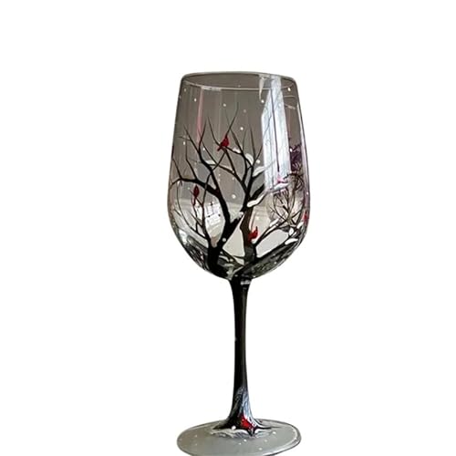 SueaLe Vier Jahreszeiten Baum Weinglas Elegantes Handbemaltes Weinglas Geschenk Für Geburtstag Einweihungsparty Urlaub Einzigartiges Glasgeschirr Geschenk Für Weinliebhaber von SueaLe