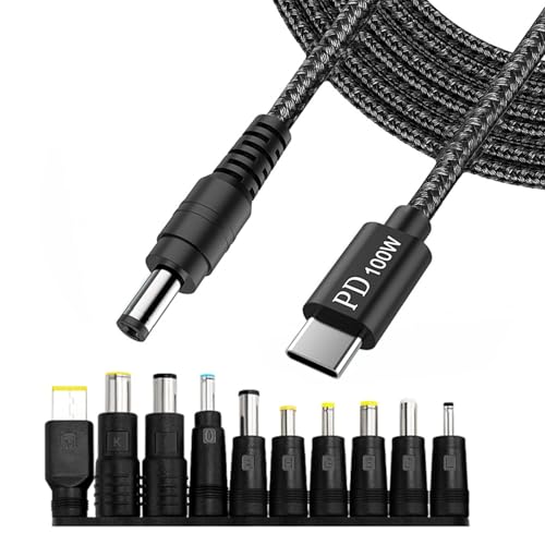 Typ C Bis DC5521 5.5x2 1 Mm Stromkabel 200cm 10 Adapter PD20V5A 100W Für Verschiedene Elektronische Geräte Effizient von SueaLe