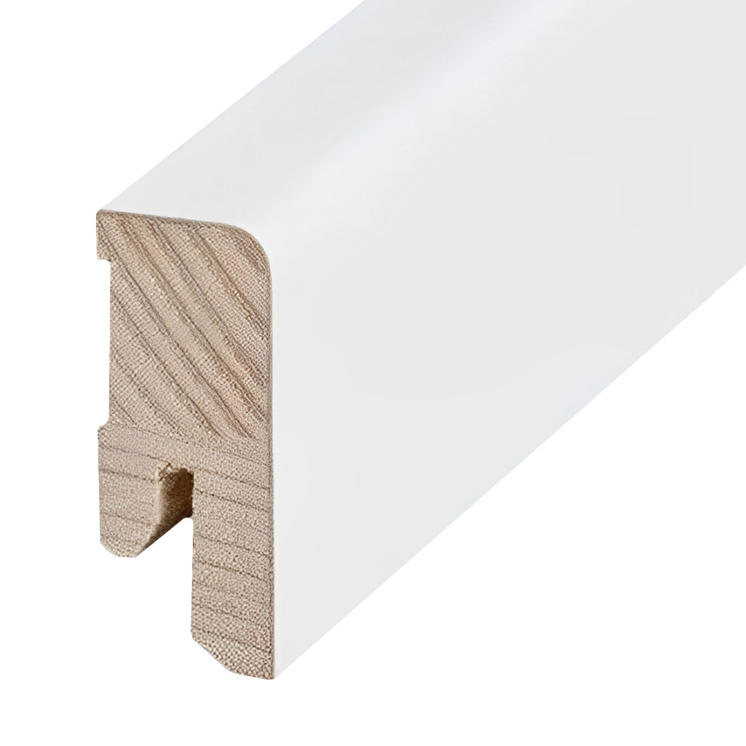 Echtholzfurnier Sockelleiste Klassisch - Echtholz in weiß (16 x 40 x 2500 mm) by PROVISTON von PROVISTON