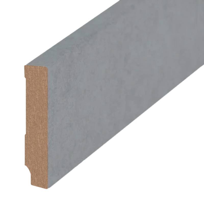 Moderne Fussleiste MDF-Kern Qualitäts Foliert Stahl Natur 16 x 80 x 2500 mm by PROVISTON von PROVISTON