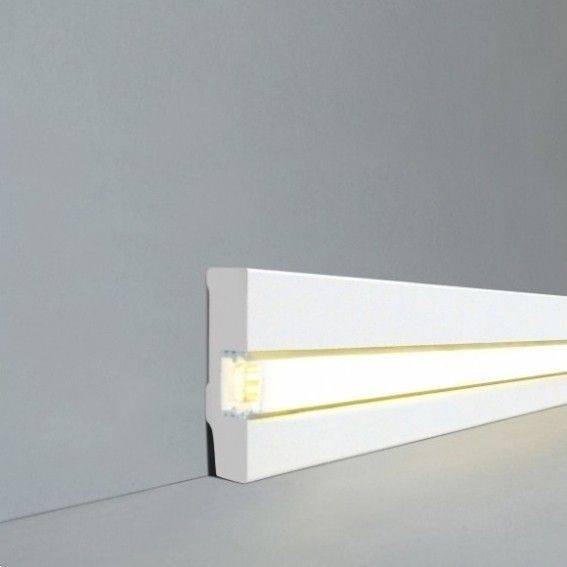 Moderne Licht Fußleiste MDF-Kern, foliert weiß (16 x 58 x 2500 mm) 721.1658L von Südbrock