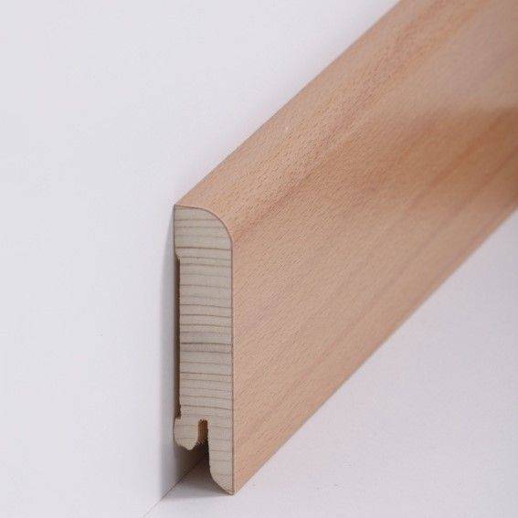 Schlichte Sockelleiste Echtholz furniert - Buche gedämpft (15 x 70 x 2500 mm) 15.70.6 von Südbrock