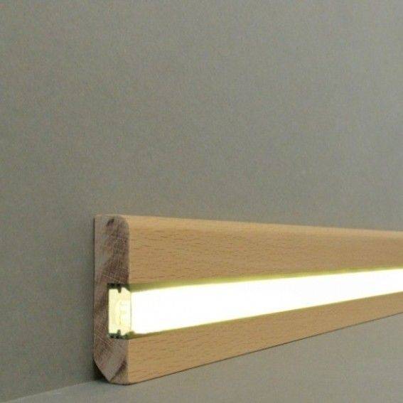 Licht Sockelleiste Massivholz lackiert hell braun 16 x 58 x 2400 mm by PROVISTON von PROVISTON