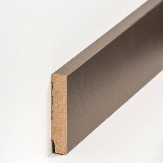 Stilvolle Fussleiste foliert mit MDF Kern - Farbe: Bronze (16 x 80 x 2500 mm) 721.1680.48 von Südbrock