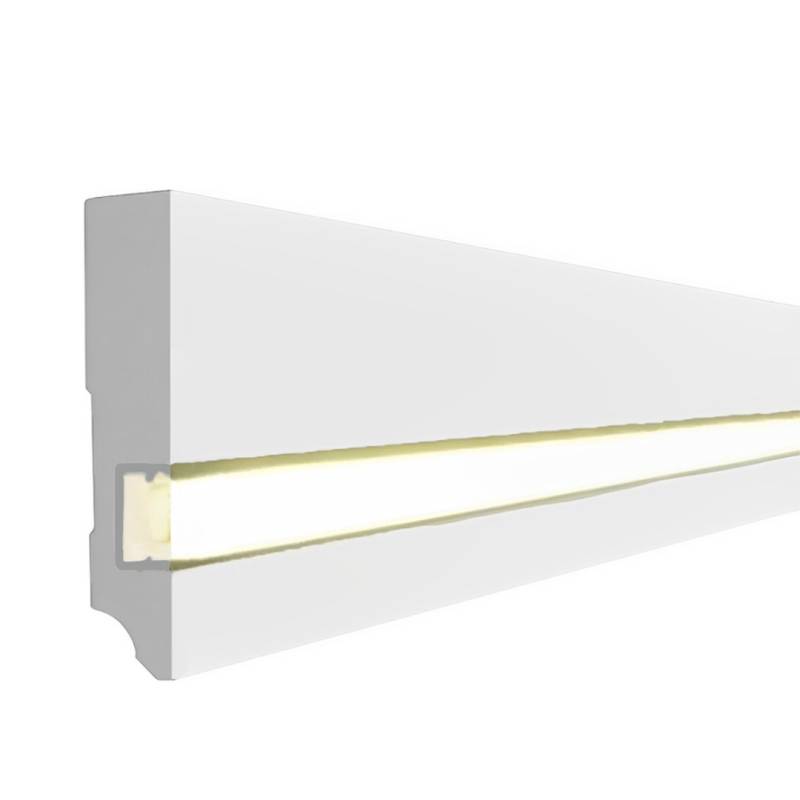 Stilvolle Licht Sockelleiste MDF-Kern, foliert weiß (19 x 80 x 2500 mm) by PROVISTON von PROVISTON