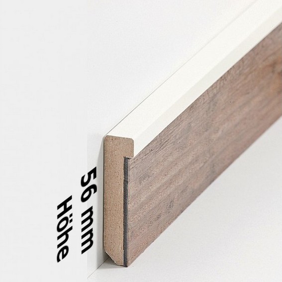 Sockelleiste Frankfurt MDF 13 x 56 x 2500 mm Fußleiste für Vinylboden by PROVISTON von PROVISTON