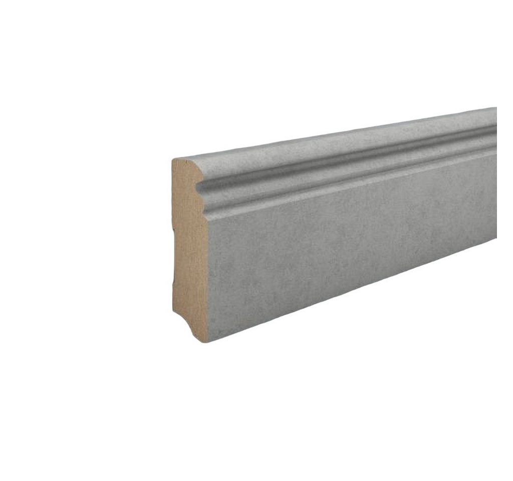 Südbrock Sockelleiste Sockelleiste MDF 19x80 Hamburger Profil foliert Altberliner Beton, L: 250 cm, H: 8 cm, 1-St., Profilierte Oberkante von Südbrock