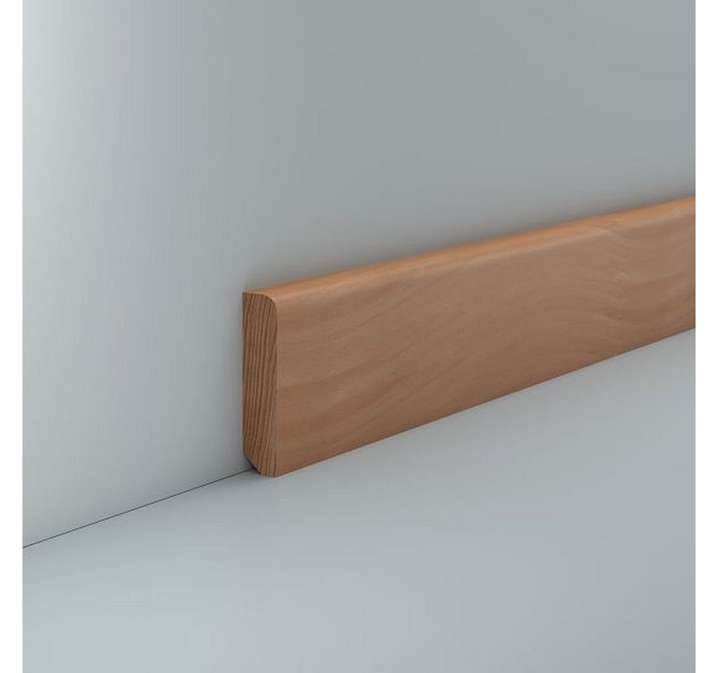 Südbrock Sockelleiste Sockelleiste Holz Buche 13x58 Massivholz Natur Parkett Laminat, L: 240 cm, H: 5.8 cm, 1-St. von Südbrock