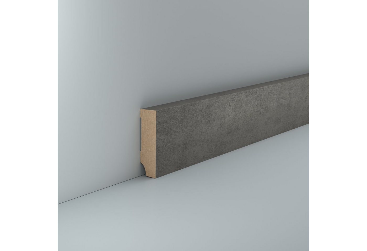 Südbrock Sockelleiste Sockelleiste MDF 16x58 Design Fußleiste Stahl natur Optik Laminat, L: 250 cm, H: 5.8 cm, 1-St. von Südbrock