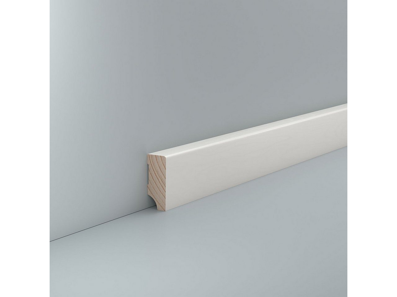Südbrock Sockelleiste Sockelleiste weiß Holz 16 x 40 mm Kiefer lackiert RAL 9010 Fußleiste, L: 240 cm, H: 4 cm, 1-St., Lackiert in RAL 9010 von Südbrock