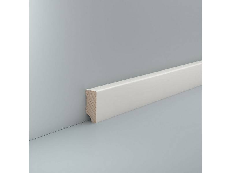 Südbrock Sockelleiste Sockelleiste weiß Holz 16 x 40 mm Kiefer lackiert RAL 9010 Fußleiste, L: 240 cm, H: 4 cm, 1-St., Lackiert in RAL 9010 von Südbrock