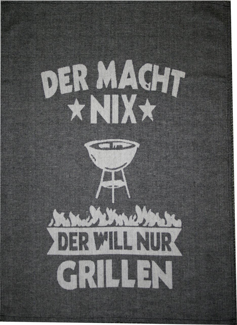 Geschirrtuch Der macht nix Bauwolle 50 x 70 cm grau weiß von Südlohner Frottierweberei