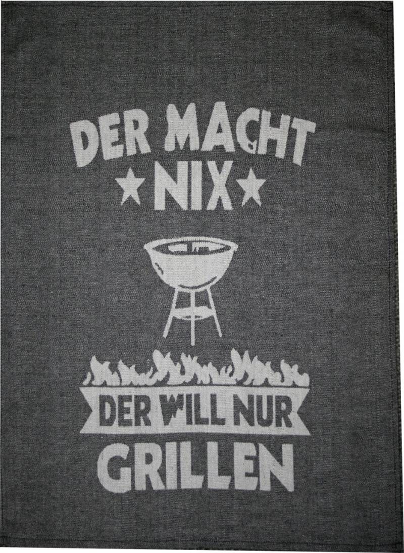 Geschirrtuch Der macht nix Bauwolle 50 x 70 cm grau weiß von Südlohner Frottierweberei