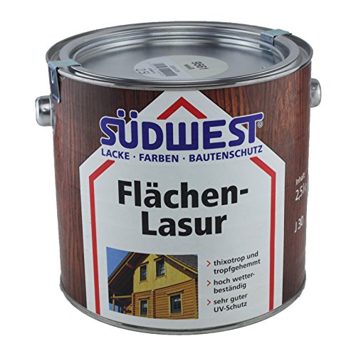 Südwest Flächen-Lasur thixotrop hoch wetterbeständig Farbton wählbar 2,5 Liter, Südwest :8922 Mahagoni von Suedwest Verlag