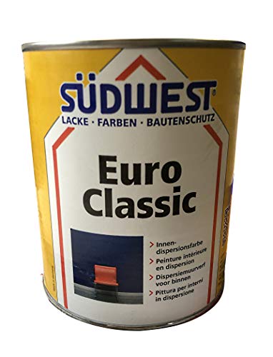 Südwest 1 Liter Euro Classic Innendispersionfarbe 9110 weiß stumpfmatt von Südwest