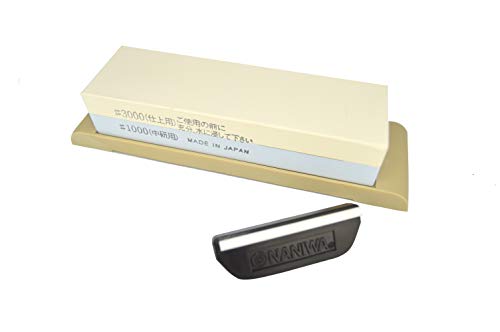 Suehiro Japanischer Schleifstein, Messerschärfer und Naniwa QX-0010 Klingenwinkelführung: Bündel – 2 Stück von Suehiro & Naniwa