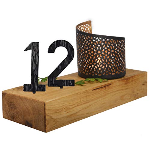 SünGross Holz Leuchter Eiche 10x24x4cm mit Wunschzahl und Deko Windlicht zum 12. Geburtstag von SünGross