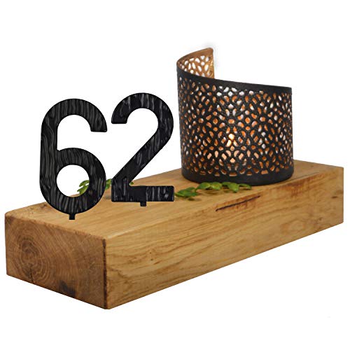 SünGross Holz Leuchter Eiche 10x24x4cm mit Wunschzahl und Deko Windlicht zum 62. Geburtstag von SünGross