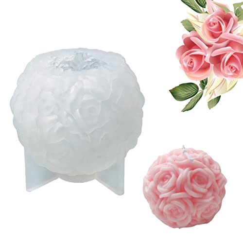 Suerhatcon® DIY Kerzen Silikonform, 3D Rosenball Form für die Herstellung von Aromatherapie-Kerzen und Seife von Suerhatcon