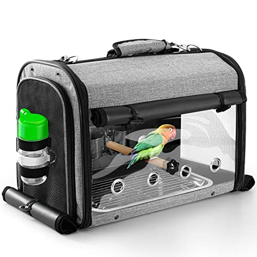 SUERTREE Transportbehälter für Vögel, Vogel Tragetasche Vogel Reisekäfig mit Ständer, Leichter Rucksack für Papagei, tragbare Vogel Reisetasche, Haustier transparente atmungsaktive Reisekäfig SUERTREE Transportbehälter für Vögel, Vogel Tragetasche Vogel Reisekäfig mit Ständer, Leichter Rucksack für Papagei, tragbare Vogel Reisetasche, Haustier transparente atmungsaktive Reisekäfig von Suertree
