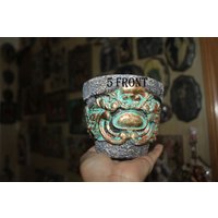 Handbemalter Terrakotta Blumentopf Dekorativer Keramiktopf, 10x10cm von SuesArts