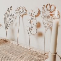 Wildblumen Aus Holz/4Er Set Filigrane Blumen Deko Nachhaltiges Geschenk Für Die Mutter Oder Freundin von SuessUndHolzig