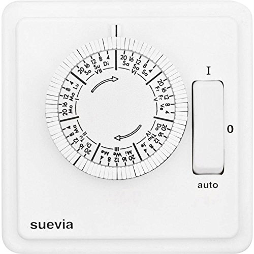 Suevia SU280439 Unterputz-Zeitschaltuhr analog Wochenprogramm 1200 W IP20 EIN/Auto/AUS-Programm Suevia SU280439 Unterputz-Zeitschaltuhr analog Wochenprogramm 1200 W IP20 EIN/Auto/AUS-Programm von Suevia
