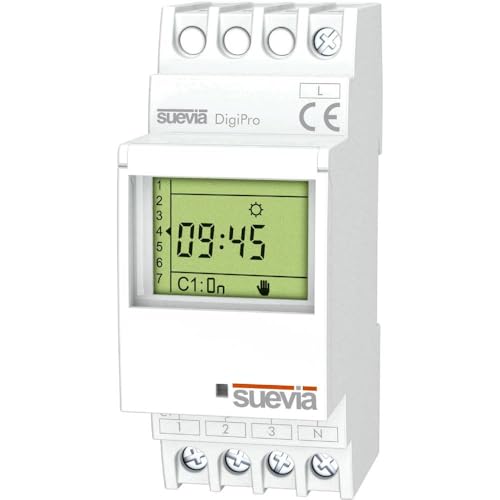 Suevia Zeitschaltuhr fuer Hutschiene 1 St. DigiPro Schaltspannung (max.): 250 V/AC Schaltstrom (max. von Suevia