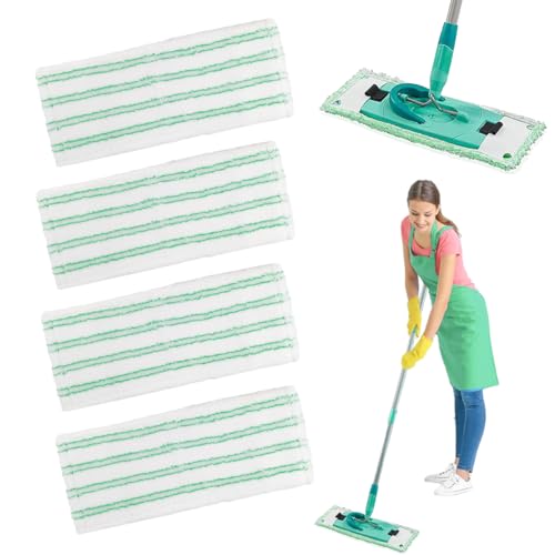 4 Stück Wischmopp Bezug für Leifheit Bodenwischer Ersatzbezug Mikrofasern Set, für Leifheit Clean Twist M Ergo Micro Duo Floor Wischmop Ersatz Zubehör, für alle Böden, Starke Dekontamination von Suevut