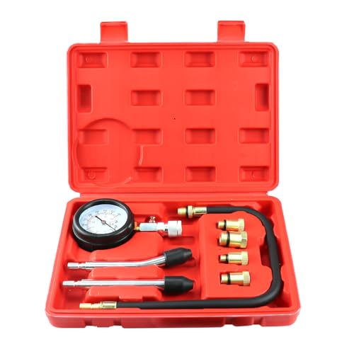 Kompressionsprüfer Benzin, Kompressionstester 0-20 bar, Kompressionsmessgerät 0-300 psi, Kompressionsdruckprüfer, Manometer Tool Set, für KFZ, LKW, Motorrad, Auto von Suevut
