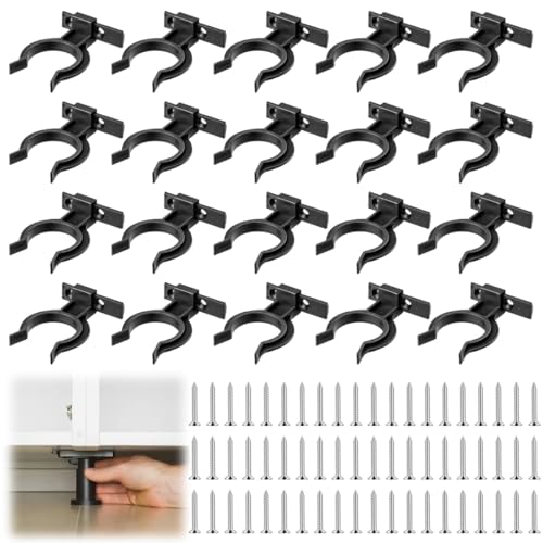 Suevut 20 Stück Sockelleisten Clips – Befestigung für Sockelleiste und Küchenleiste, robuste Montageclips für Küche, Bad, Raum oder Büro, passend für Standard Küchenfüße von Suevut