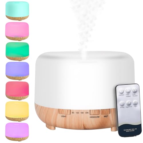 Suevut Aroma Diffuser 500 ml Aromatherapie Diffuser mit 7 Farben LED und Timer Ultraschall Luftbefeuchter für Zuhause Büro und Yoga mit automatischer Abschaltung Suevut Aroma Diffuser 500 ml Aromatherapie Diffuser mit 7 Farben LED und Timer Ultraschall Luftbefeuchter für Zuhause Büro und Yoga mit automatischer Abschaltung von Suevut