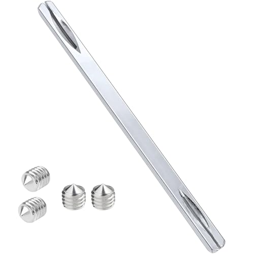 Vierkantstift 8mm x 150mm für Türklinke(mit 4 Stk M6 Schraube), 8mm Drückerstift für Türdrücker, Drücker-Vierkant aus Gehärteten Stahl Stift Geschlitzt, für Drückergarnituren und Türgriff von Suevut