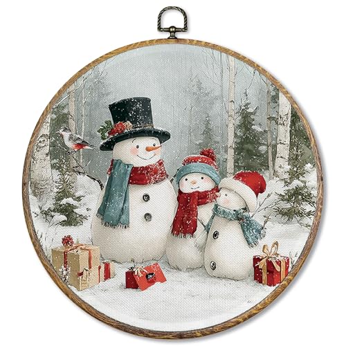 Sufamb Wandkunst, Motiv: Winter-Schneemann, rund, Wandkunst, gerahmt, rustikaler Weihnachts-Bauernhaus-Wandbehang, Dekorationen für Zuhause, Wohnzimmer, Dekoration, 25,4 x 25,4 cm Sufamb Wandkunst, Motiv: Winter-Schneemann, rund, Wandkunst, gerahmt, rustikaler Weihnachts-Bauernhaus-Wandbehang, Dekorationen für Zuhause, Wohnzimmer, Dekoration, 25,4 x 25,4 cm von Sufamb