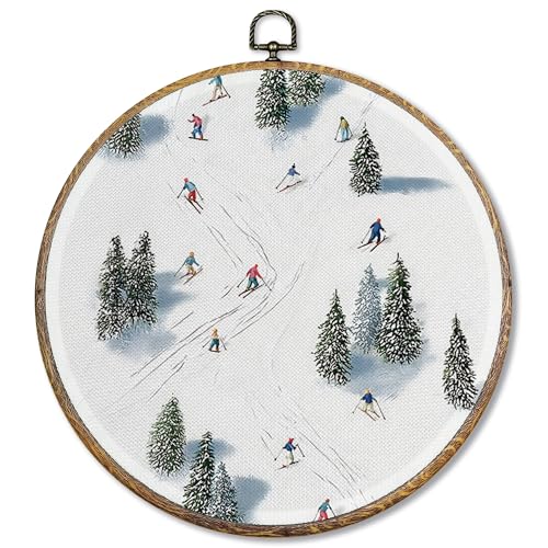 Sufamb Wandkunst, Motiv: Winter-Skifahren, rustikaler Winter-Weihnachtsbaum, gerahmt, Skiliebhaber, Geschenke, Wandbehang, Dekorationen für Wohnzimmer, Schlafzimmer, Dekoration, 25,4 x 25,4 cm Sufamb Wandkunst, Motiv: Winter-Skifahren, rustikaler Winter-Weihnachtsbaum, gerahmt, Skiliebhaber, Geschenke, Wandbehang, Dekorationen für Wohnzimmer, Schlafzimmer, Dekoration, 25,4 x 25,4 cm von Sufamb