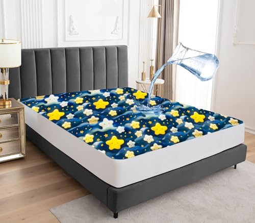 Wasserdichter Matratzenschoner 90x200cm Spannbettlaken, Atmungsaktive Matratzenbezug Wasserundurchlässiger Matratzen-Schutz Nässeschutz Spannbetttücher - Stern Wasserdichter Matratzenschoner 90x200cm Spannbettlaken, Atmungsaktive Matratzenbezug Wasserundurchlässiger Matratzen-Schutz Nässeschutz Spannbetttücher - Stern von Sufdari