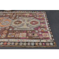 160x300, Heritage Kilim Tug, Orange Rosa Brauner Teppich, Vintage Kelimteppich, Wohnzimmerdeko von SuffeArt