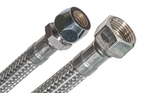SFX® Panzerschlauch 200cm Flexschlauch 3/8''ÜM x 10mm Quetschverschraubung Edelstahl Anschlussschlauch Armaturenschlauch Wasserhahn Mischbatterie 2000mm von Suflix