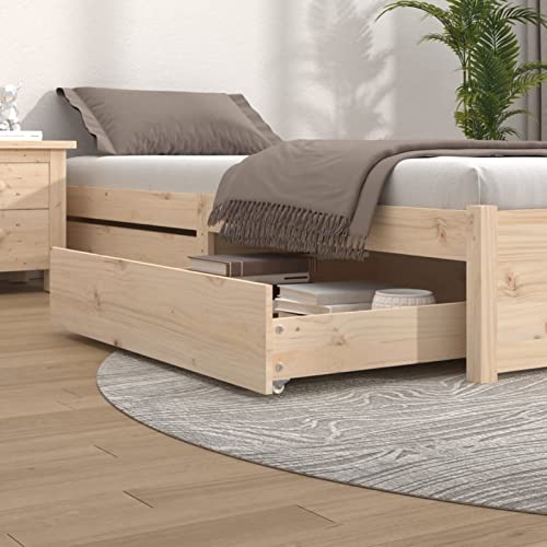 Sufrk Bettkasten aus massivem Kiefernholz, Schubladen, Bettgestell und Lattenrost aus Holz, 2 Stück Sufrk Bettkasten aus massivem Kiefernholz, Schubladen, Bettgestell und Lattenrost aus Holz, 2 Stück von Sufrk